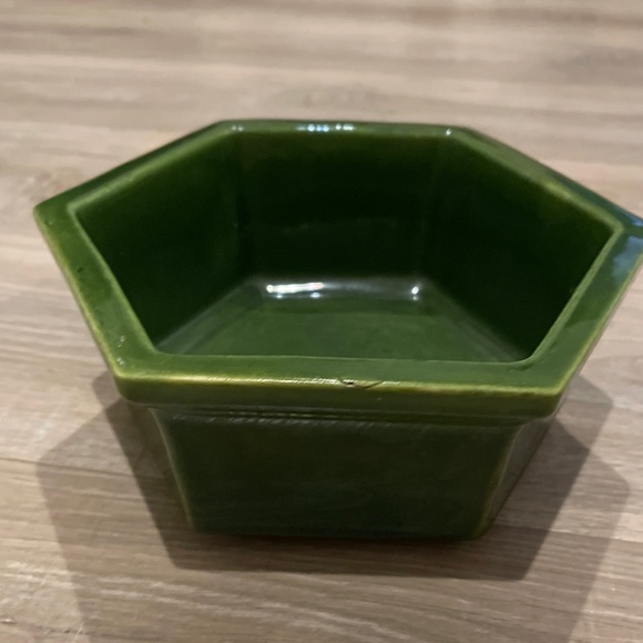 Vintage 1983 Haeger Pottery Hexagon Bowl Planter 4003 In in DEEP GREEN - Picture 2 of 12
